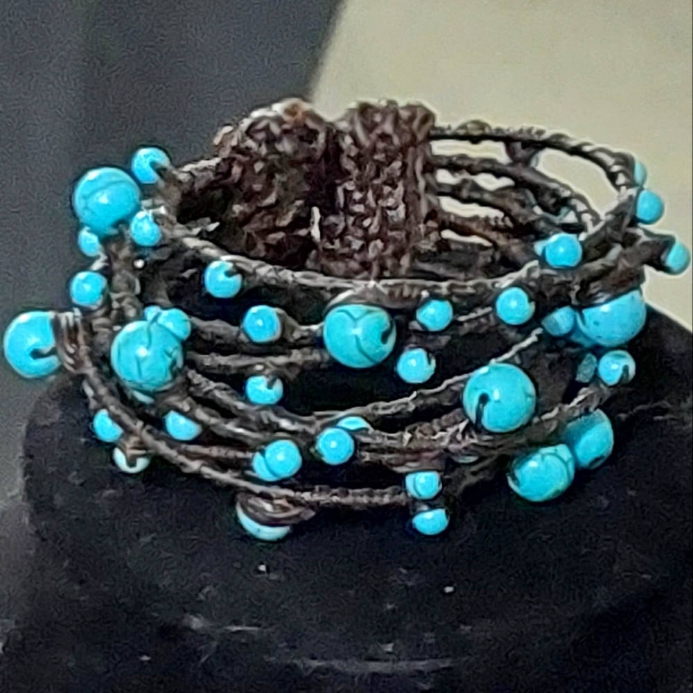 BOHEMIAN Dark Brown/Turquoise Bracelet. 0262